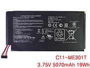  ASUS C11-ME301T バッテリー, Li-Polymer 3.75V 5070mAh, 19Wh  NASME301T19WHB2