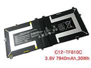 TF810C-1B059W ノートパソコンのバッテリー, 纯正 ASUS TF810C-1B059W ノートパソコンのバッテリー, Li-Polymer 3.8V 7940mAh, 30Wh  NASTF1810C30WHB4