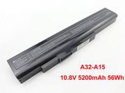 A41-A15, MEDION A41-A15 バッテリー, Li-ion 10.8V 5200mAh, 56Wh  NMIA42A1556WHB6
