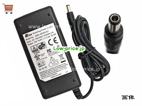 BIRON 18V3.3A ACアダプター, 18V 3.3A 18V3.3A ラップトップACアダプター, BIRON18V3.3A59.4W-5.5x2.5mm