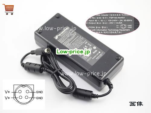 CWT CAT120241 ACアダプター, 24V 6.25A CAT120241 ラップトップACアダプター, FSP24V6.25A150W-4PIN-LARN