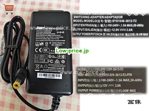 SUNNY 12V3A ACアダプター, 12V 3A 12V3A ラップトップACアダプター, SUNNY12V3A36W-5.5x2.1mm