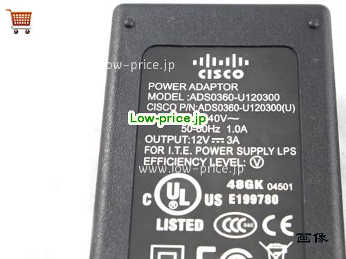 画像 3 CISCO CISCO ADS0360-U120300 ACアダプター, 12V 3A ADS0360-U120300 ラップトップACアダプター CISCO12V3A36W-5.5x2.1mm 