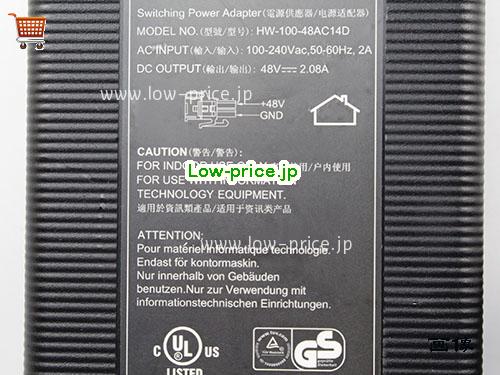 画像 2 FSP FSP HW-100-48AC14D ACアダプター, 48V 2.08A HW-100-48AC14D ラップトップACアダプター FSP48V2.08A100W-2holes 