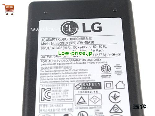 画像 3 LG LG DA-48A18 ACアダプター, 18V 2.67A DA-48A18 ラップトップACアダプター LG18V2.67A48W-6.5x4.0mm 